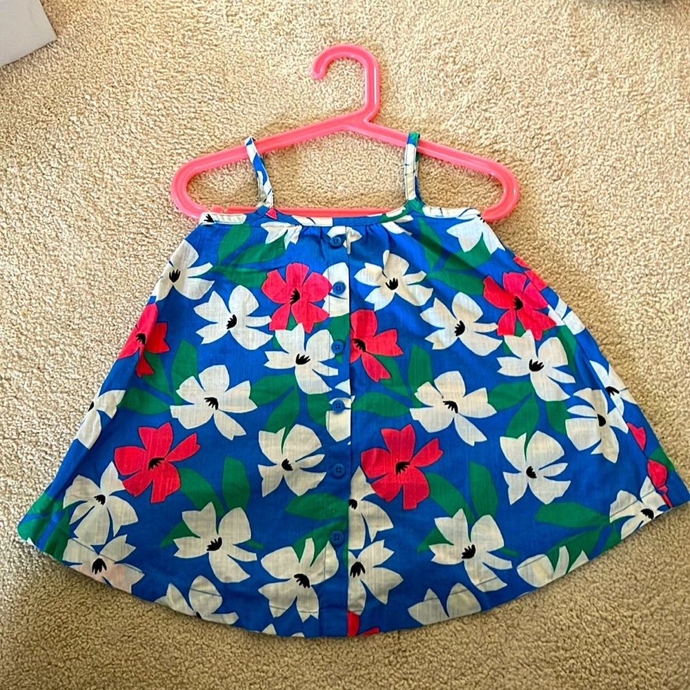 Hanna Andersson Double Lined 100% Cotton Dress/ Shirt Hawaiian Floral
